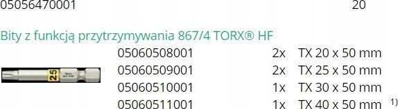 Wera Rinkinys BIT-CHECK 6 TX UNIVERSAL 1, 6CZ.