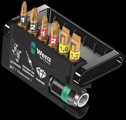 Wera Rinkinys Bit-Check 7 Diamond 1 su laikikliu Rapidaptor (05057416001)