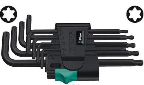 L-raktų kompletas 967 PKL/9 TORX®, Wera
