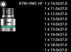 WERA 8790 HMC HF 1 Zyklop lizdų komplektas