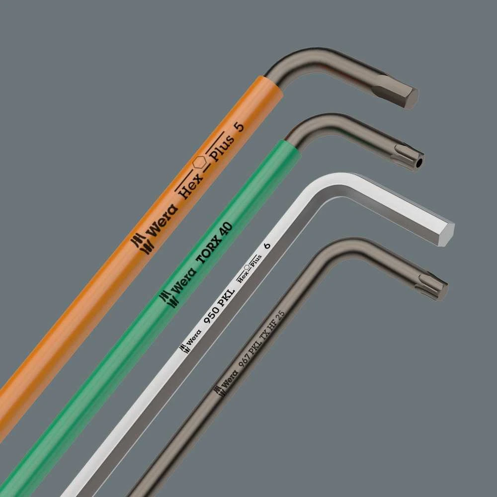 Šešiakampių raktų komplektas WERA Hex-Plus, 1,5-10 mm, HEX tipo, suapvalintu galu, BlackLaser, 9 vnt.