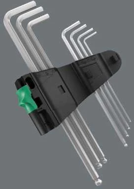 Šešiakampių raktų komplektas WERA, TX8-TX40 mm, TORX tipo, suapvalintu galu, spalvoti, 9 vnt.