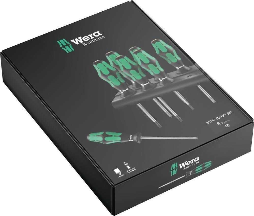 WERA 367/6 TORX BO Kraftform atsuktuvų rinkinys + stovas