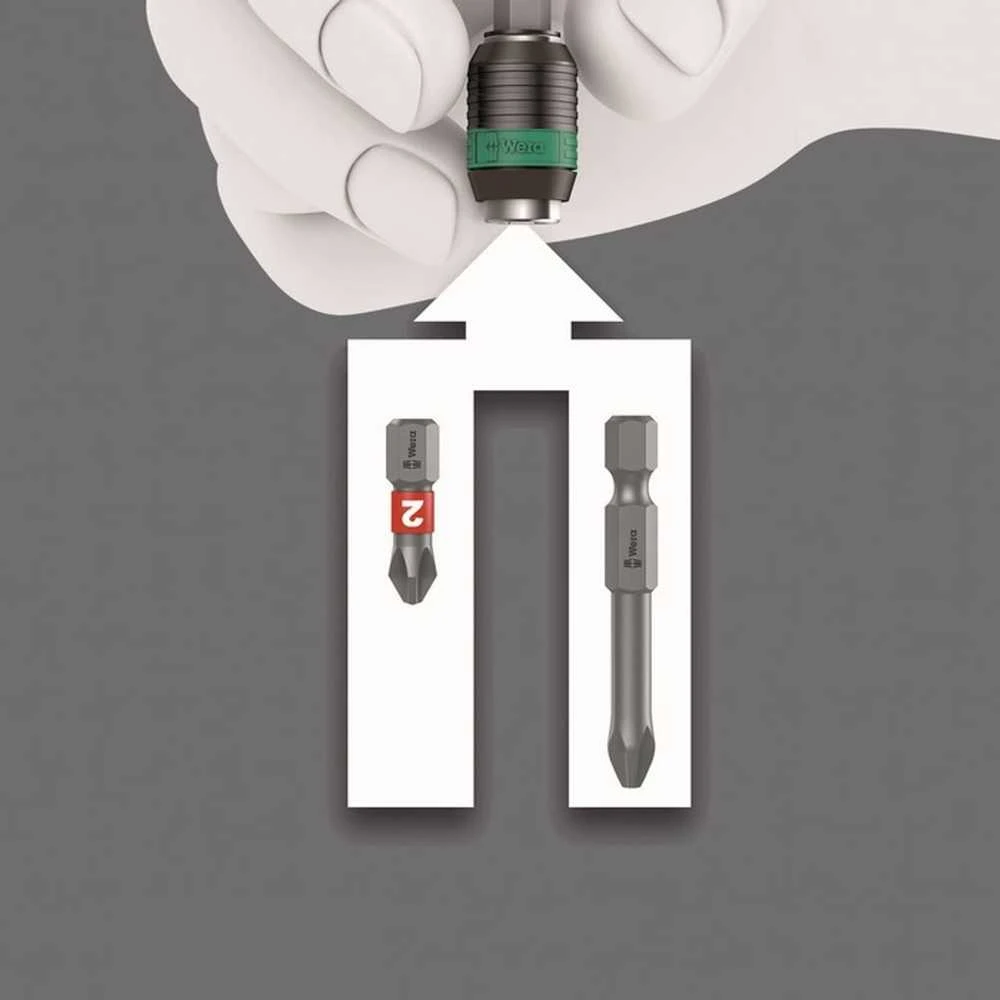 Terkšlinis T formos laikiklis 1/4" antgaliams Wera 411 A RA