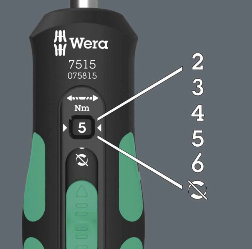 Wera 7515 Kraftform Safe-Torque Speed 2-6 Nm sukimo momento atsuktuvas