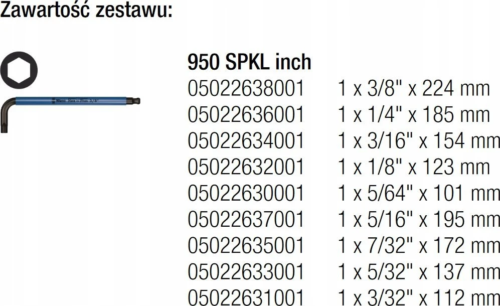 Wera rinkinyje 9 vnt. Hex-Plus Imperial 2 Hex-Plus Multicolor Imperial 2, Series 950/9 BlackLaser, colių