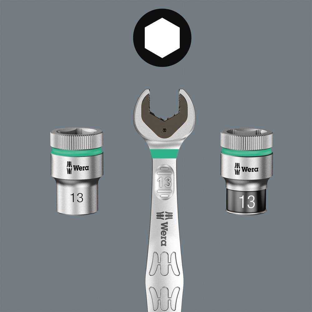 Wera Wera A 4 socket magnet strip Zyklop socket set 1/4 (juodas/žalias, 9 pieces)