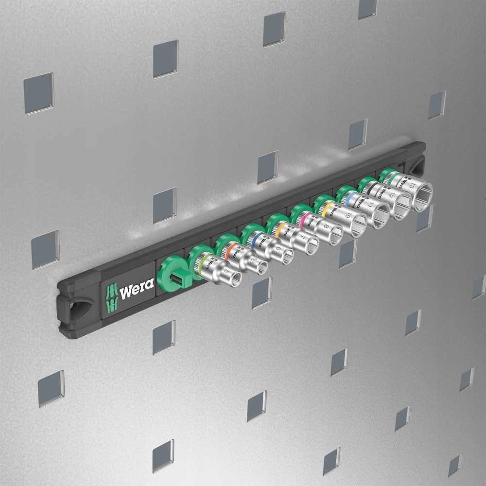 Wera Wera A 4 socket magnet strip Zyklop socket set 1/4 (juodas/žalias, 9 pieces)