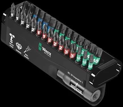 Smūginių antgalių rinkinys Wera Bit-Check 30 Impaktor, 30 vnt, PH+PZ+TORX+HEX