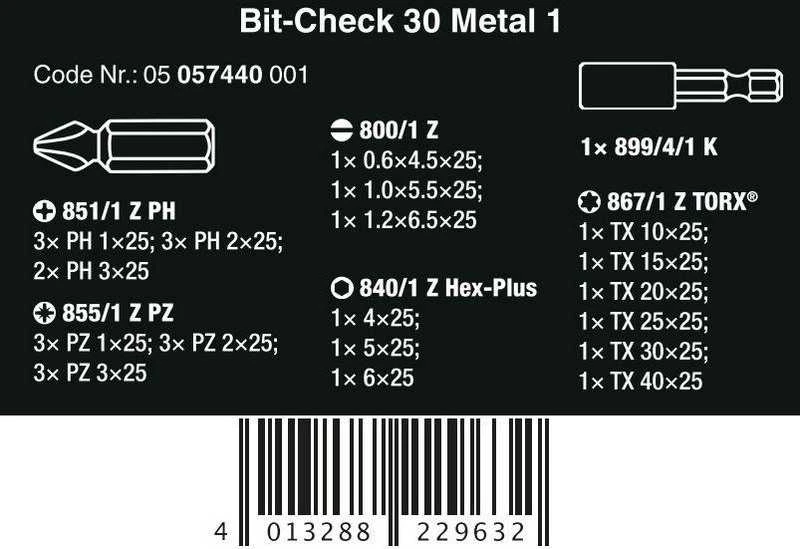 Wera Wera Bit-Check 30 Metal 1 SB