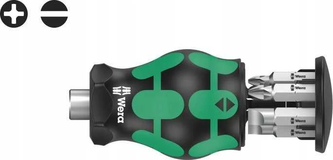 Wera Wera Kraftform compact stubby magazine 4 bit set (juodas/žalias, 7 pieces)