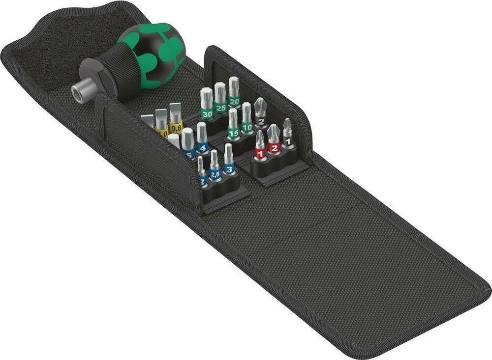 Antgalių rinkinys Wera Kraftform Kompakt mini ir laikiklis, SL+PH+PZ+TORX+HEX, 19vnt