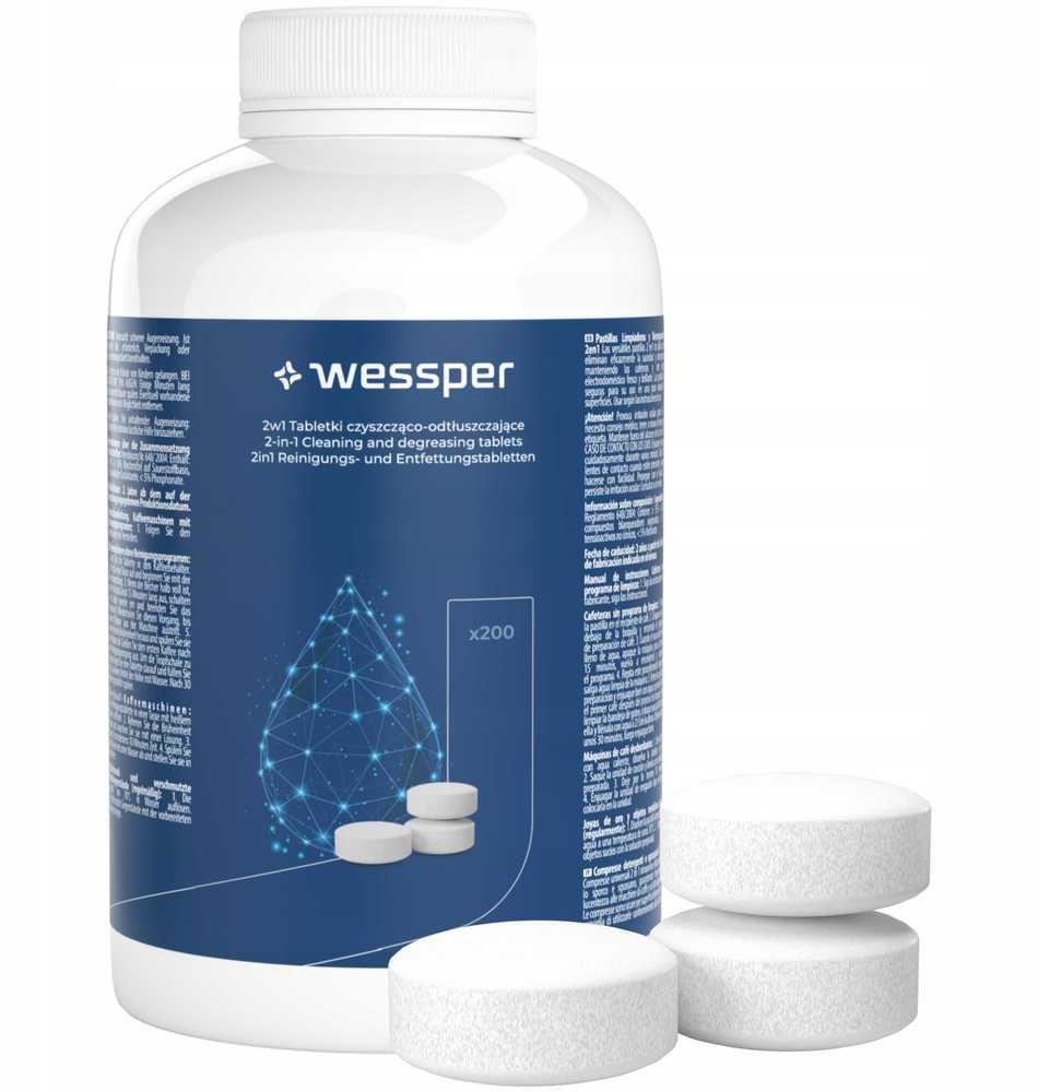 Wessper Tabletės czyszcząco-odtłuszczające 200 vnt. (WES078-200)