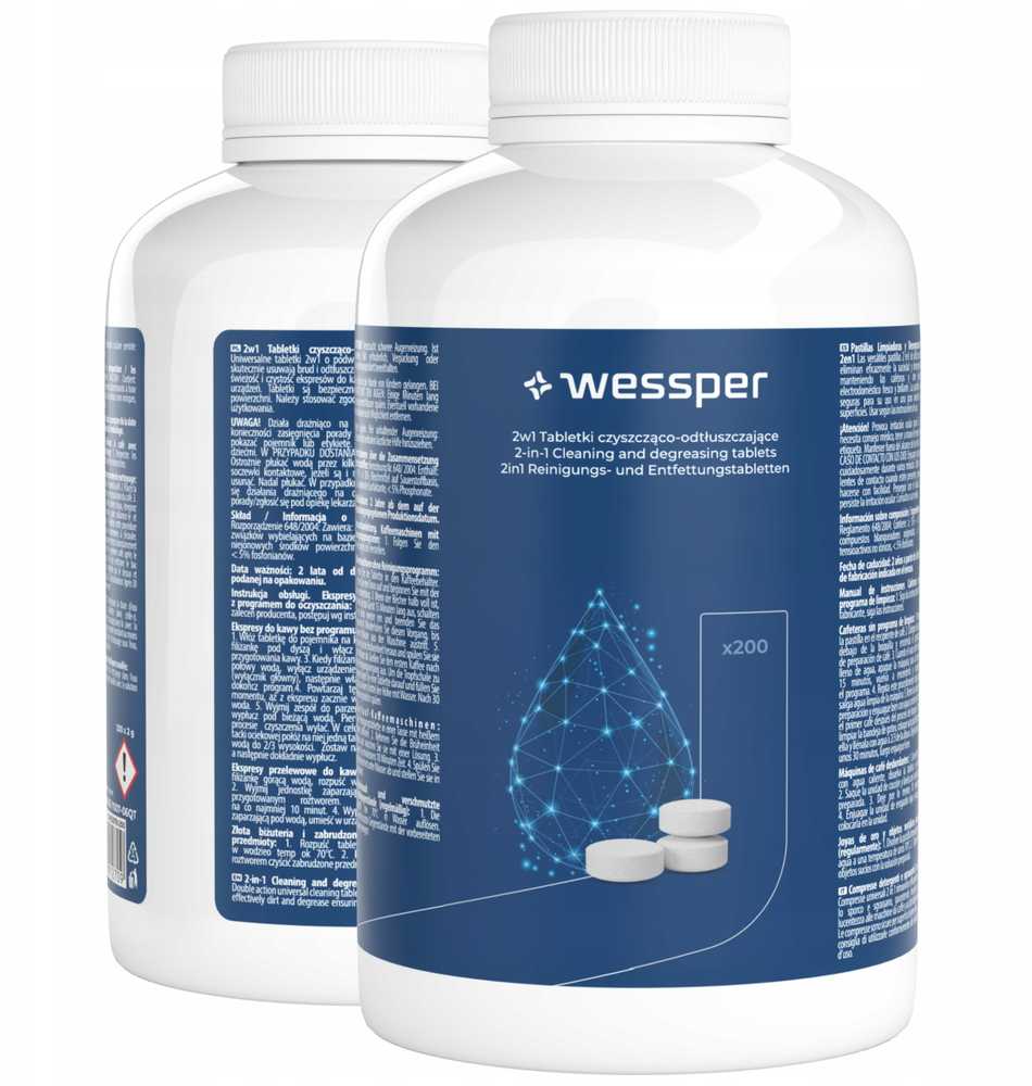 Wessper Tabletės czyszcząco-odtłuszczające 200 vnt. (WES078-200)