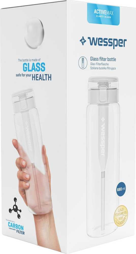 Gertuvė Wessper ActiveMax Clarti Glass filtravimo buteliukas 680ml