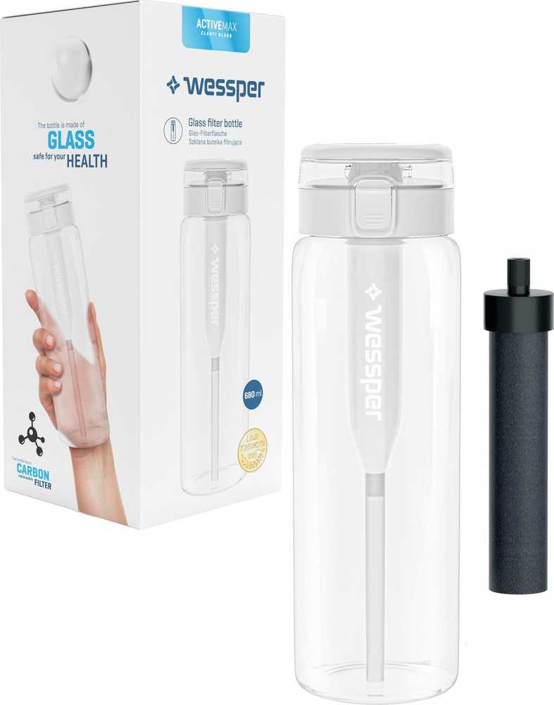 Gertuvė Wessper ActiveMax Clarti Glass filtravimo buteliukas 680ml
