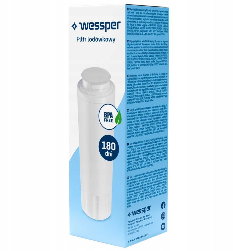Wessper vandens filtras Maytag, LG, Amana, GAGGENAU šaldytuvams (WES402)