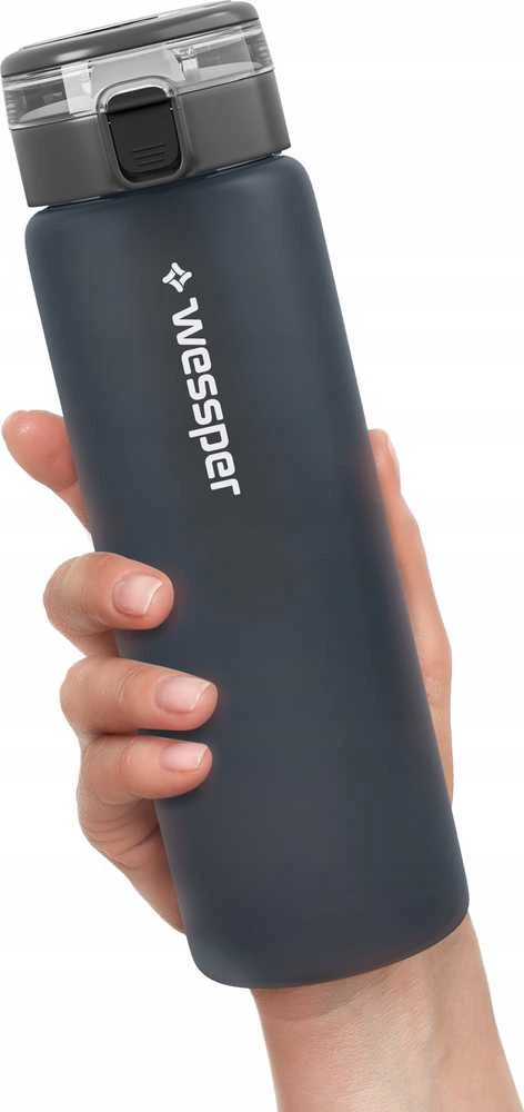 Gertuvė Wessper ActiveMax stiklinis vandens buteliukas, 680 ml, juodas