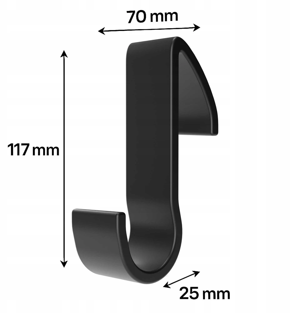 Wessper Juodi pakabukai radiatoriui - 2 vnt. (SIL185-BK)