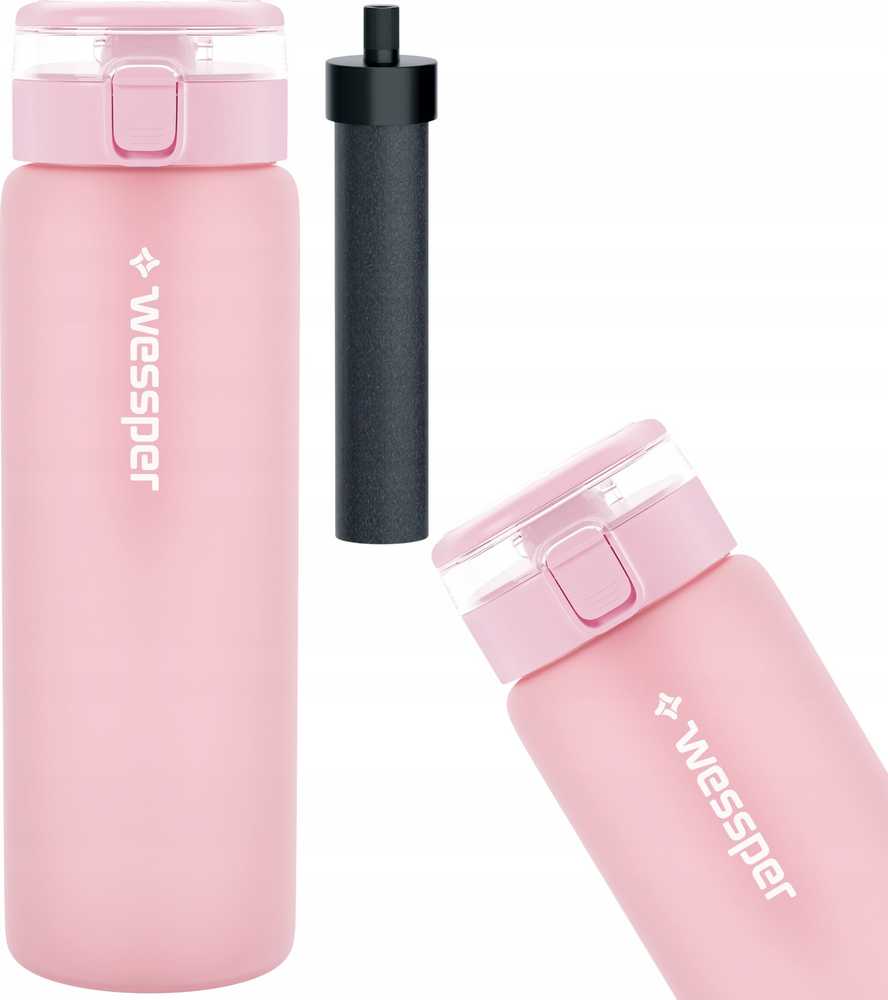 Gertuvė Wessper stiklinis buteliukas ActiveMax 680ml rožinis