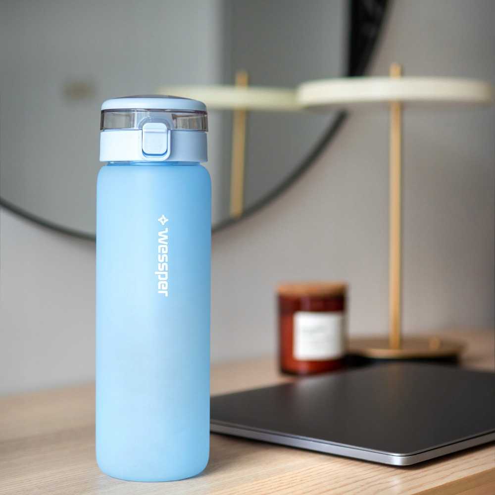 Gertuvė Wessper stiklinis buteliukas ActiveMax 680ml mėlynas