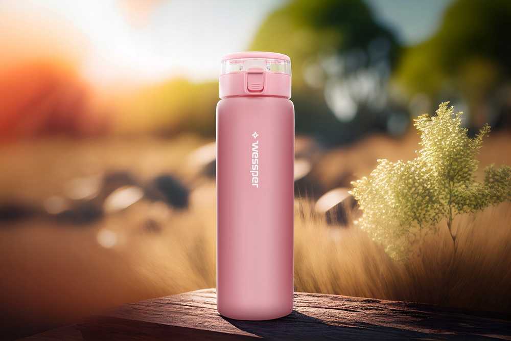 Gertuvė Wessper stiklinis buteliukas ActiveMax 680ml rožinis