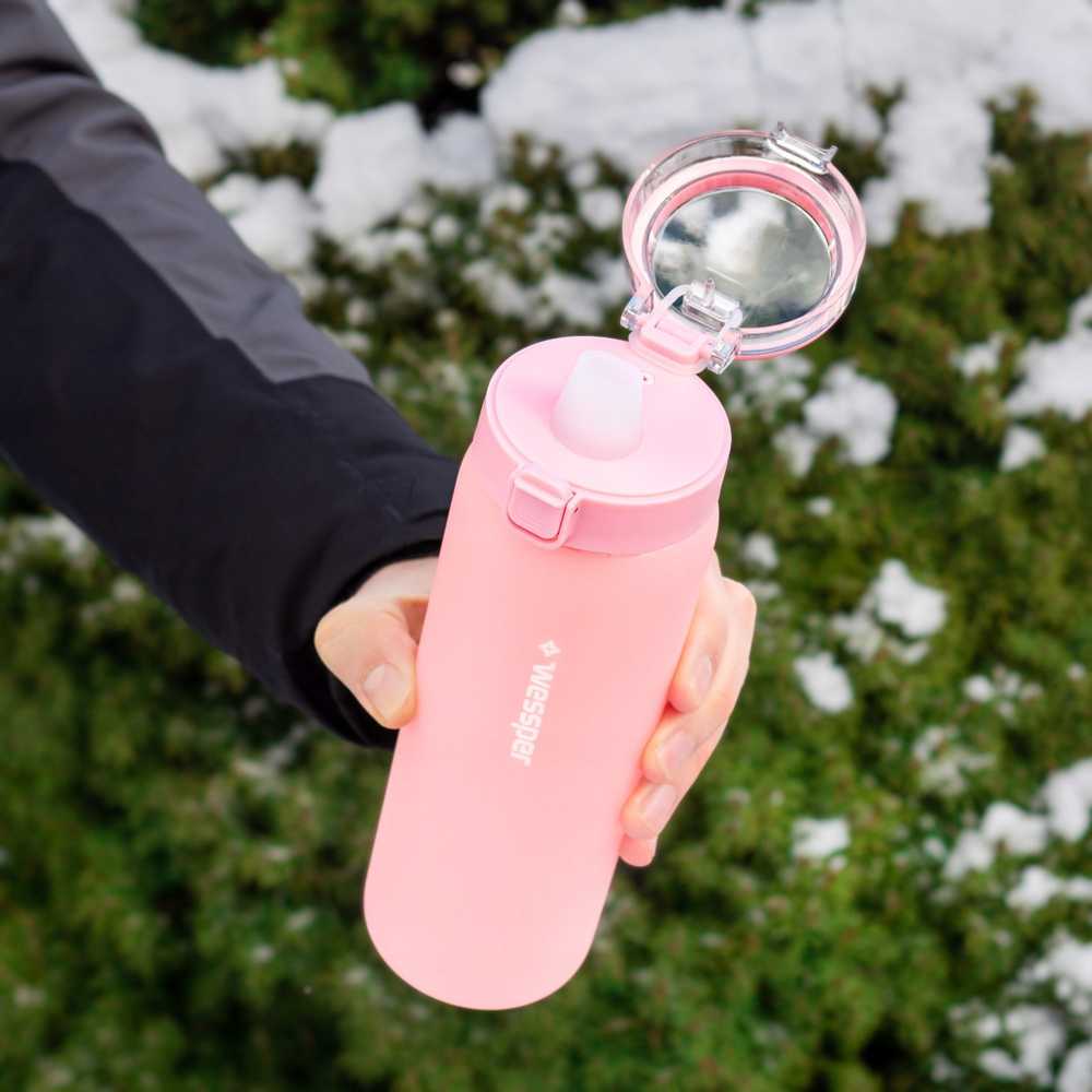 Gertuvė Wessper stiklinis buteliukas ActiveMax 680ml rožinis
