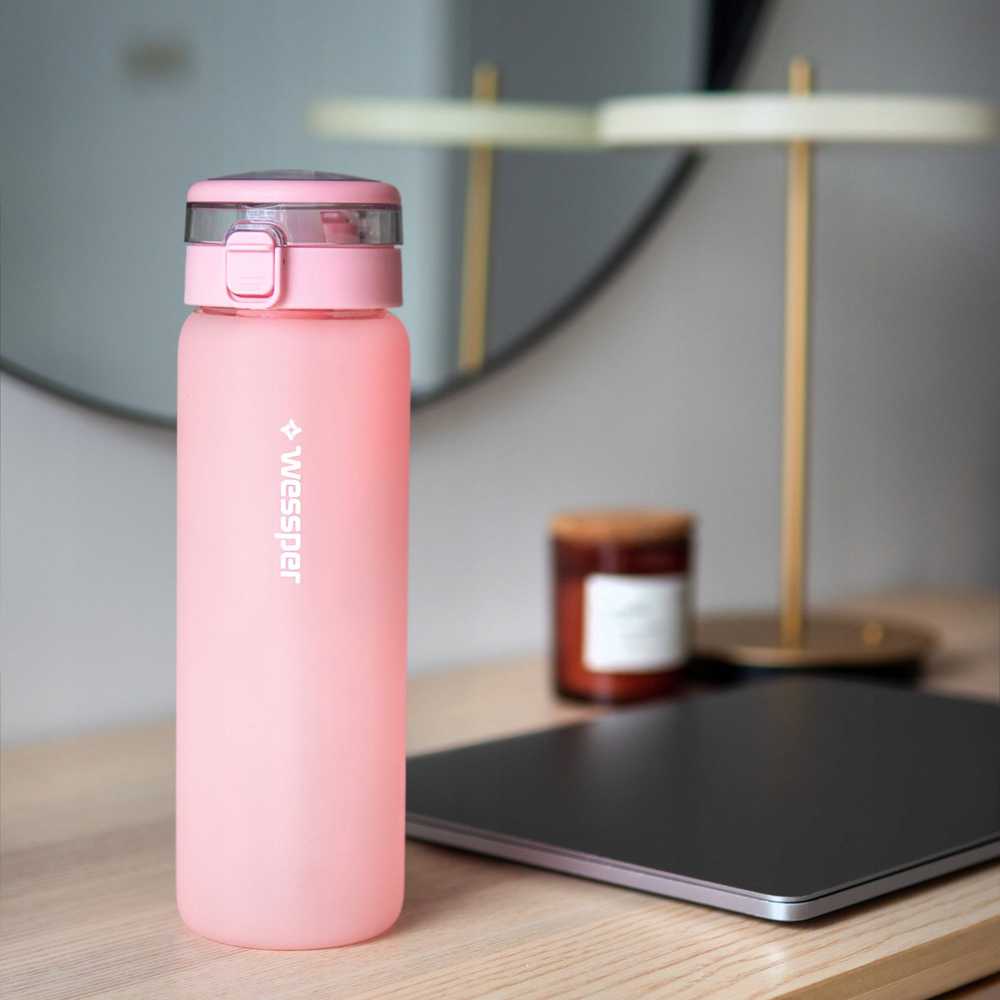 Gertuvė Wessper stiklinis buteliukas ActiveMax 680ml rožinis