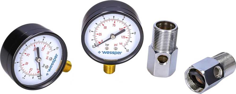Wessper Wessper 2x manometras ir 2x adapteris vandens filtrams 3/4''