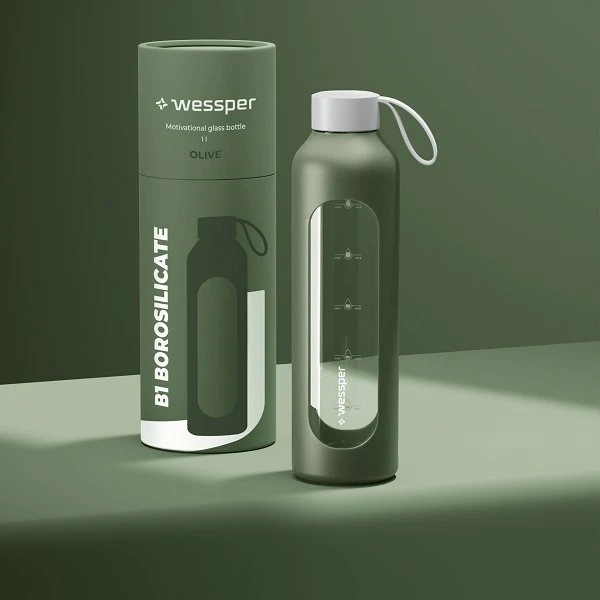 Wessper motyvacinė gertuvė - Activemax Crystalline  1 litras , alyvuogių žalia spalva