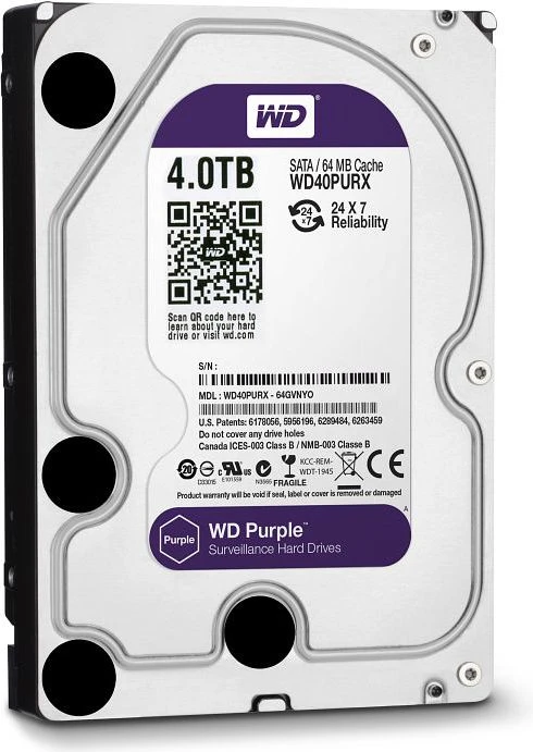 Western Digital Diskas WD Violetinė 4TB 3,5 "SATA III (WD 40PURX)
