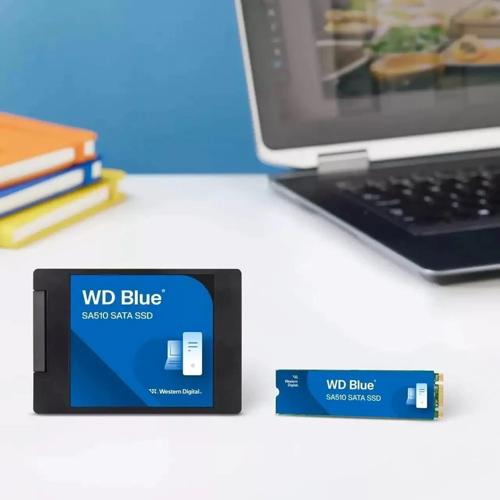 „Western Digital WD Mėlyna SA510 SATA SSD“ 7 mm / 2,5 colio korpuse, 500 GB talpos (WDS500G5B0A-00LMP0)