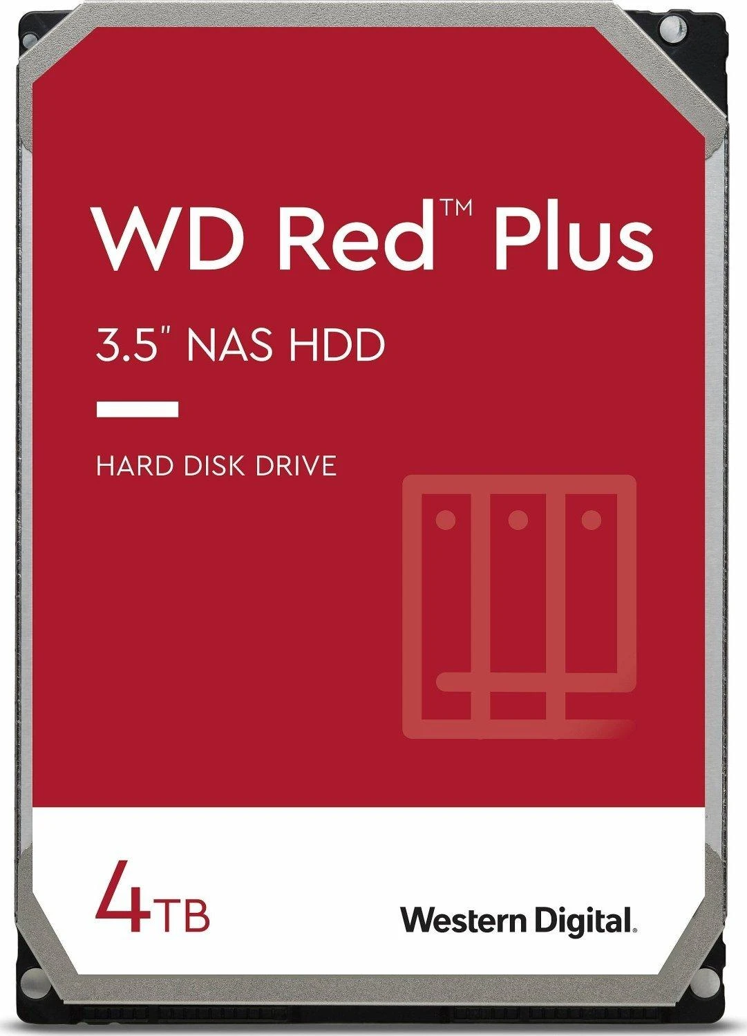 Sandisk WD Raudona Plus 4TB SATA 6Gb/s 3.5 colio 258MB talpyklos vidinis HDD diskas, didmeninis