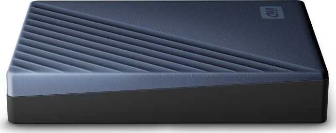 Kietasis diskas Western Digital „My Passport Ultra 5TB Mėlyna USB-C/USB3.0 HDD 2,5" metalinio apdailos nešiojamas išorinis RTL diskas