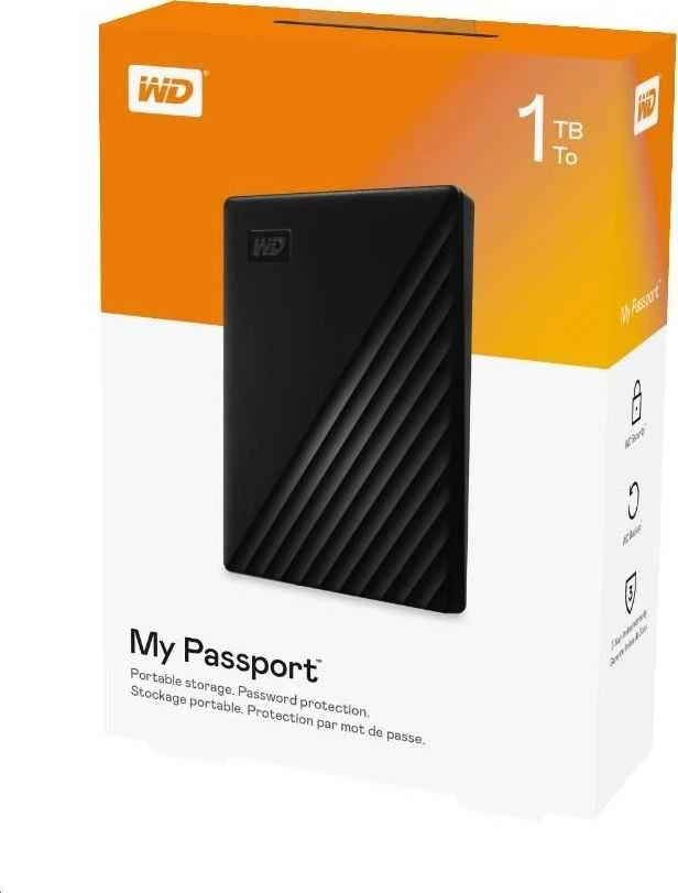 Išorinis kietasis diskas HDD Western Digital My Passport (1TB, USB 3.2) Juodas