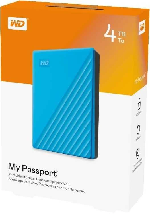 Išorinis kietasis diskas HDD Western Digital My Passport (4TB, USB 3.2) Mėlyna