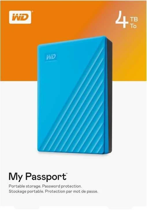 Išorinis kietasis diskas HDD Western Digital My Passport (4TB, USB 3.2) Mėlyna