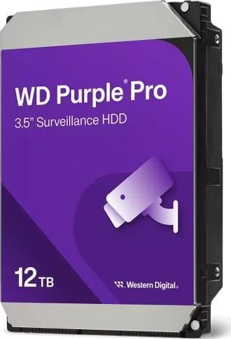 Western Digital WD Violetinė Pro 12TB serverio diskas 3,5 colio SATA III (6 Gb/s) (WD122PURP)
