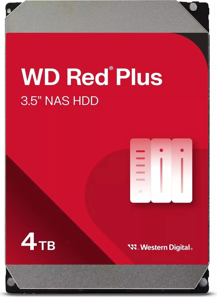 Sandisk WD Raudona Plus WD40EFZZ HDD (4 TB; 3.5"; 128 MB; 5400 rpm)