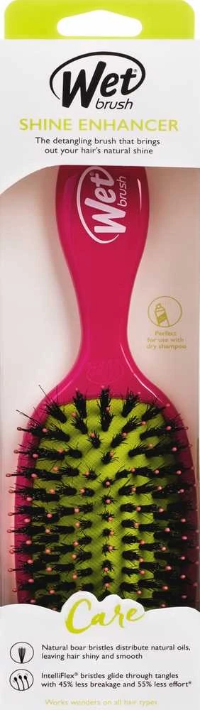 Wet Shine Enhancer Smoothing Brush Pink Plaukų šepetys
