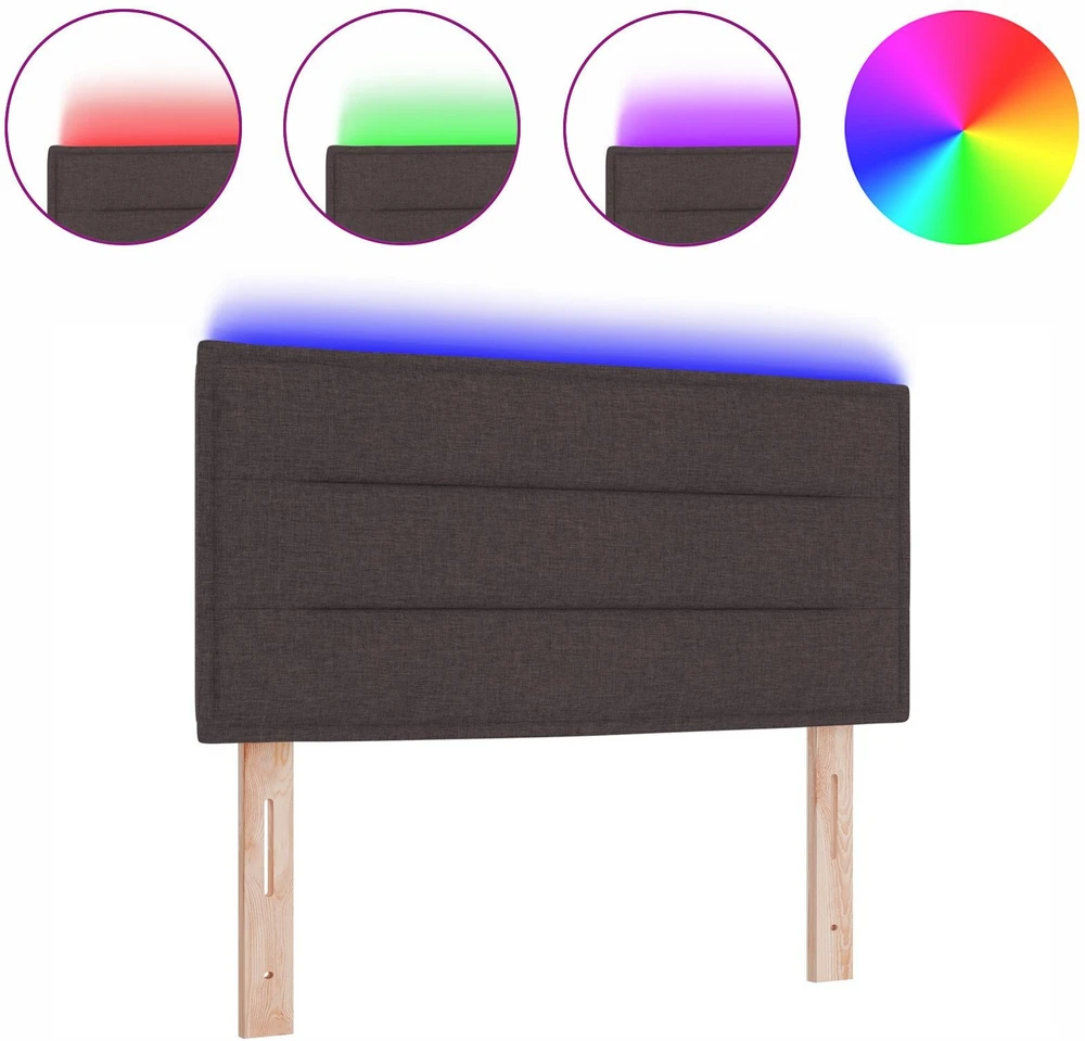 LED galvūgalis su LED juostelėmis Tamsiai rudas 80 cm audinys
