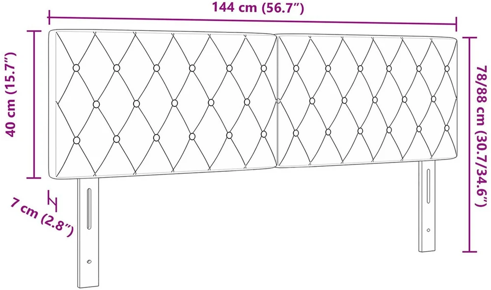Galvūgalis Tamsiai žalia 144 cm Aksomas