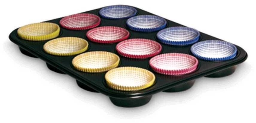 Guardini Cupcake tin 12 pcs. Gardenia 27 x 35 x 3 cm + paper cake moulds 60 pcs.