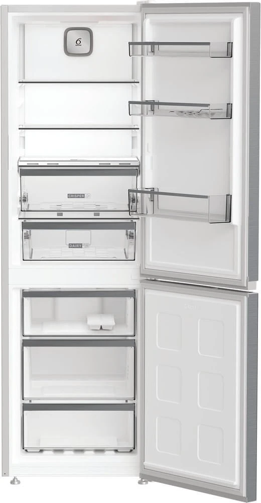 Whirlpool Šaldytuvas | WHK 26363 XP6E | Energy efficiency class C | Free standing | Combi | Height 186.5 cm | No Frost system | Šaldytuvas net capacity 210 L | Šaldiklis net capacity 106 L | 35 dB | Pearl Inox