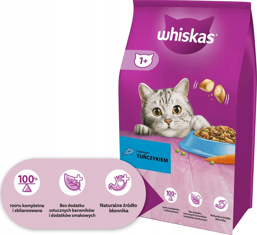 Kačių Maistas - Whiskas Su Tunų 7 Kg Sausas