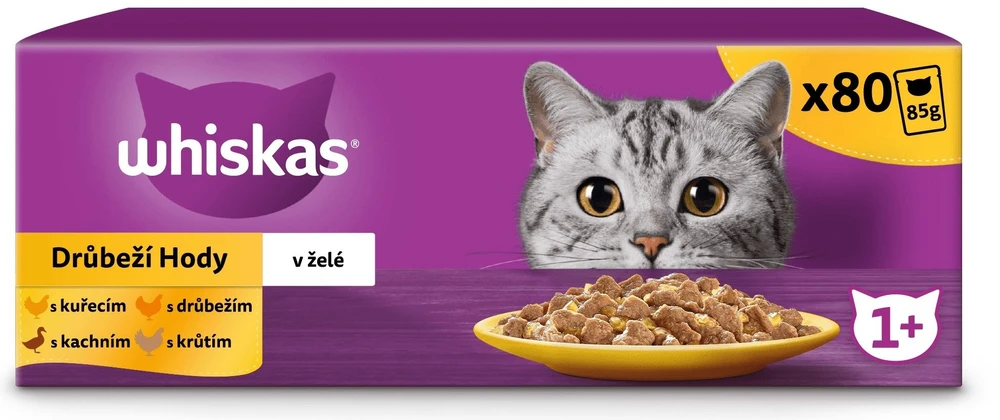 Šlapias kačių maistas Whiskas Adult, 80 x 85 g