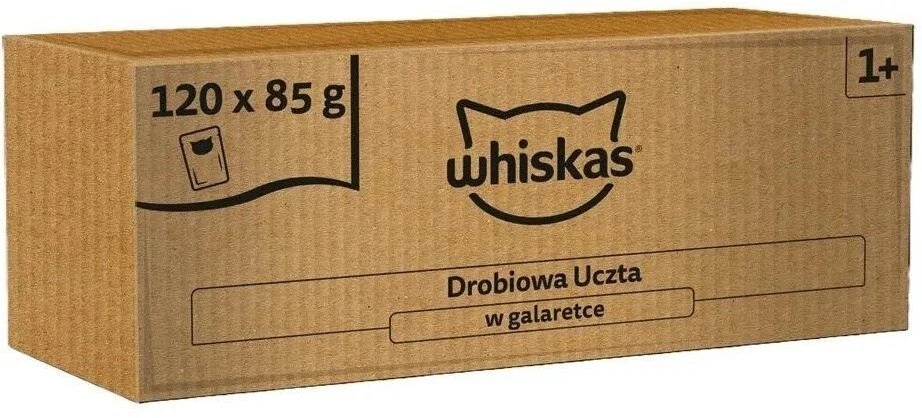 WHISKAS Adult paukštiena Feast 120×85 g visavertis šlapias maistas suaugusiems katėms želė