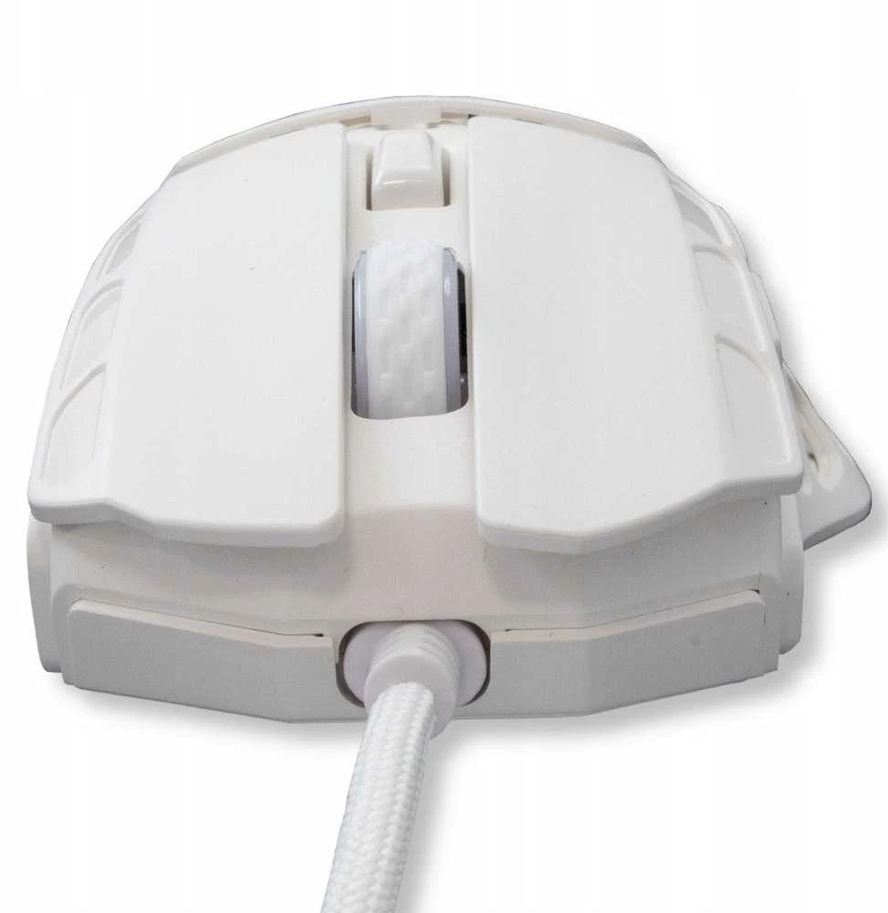 Pelė White Shark Myszka žaidimams Baltas Shark Ector GM-5016 su laidu 12400 dpi optinė balta
