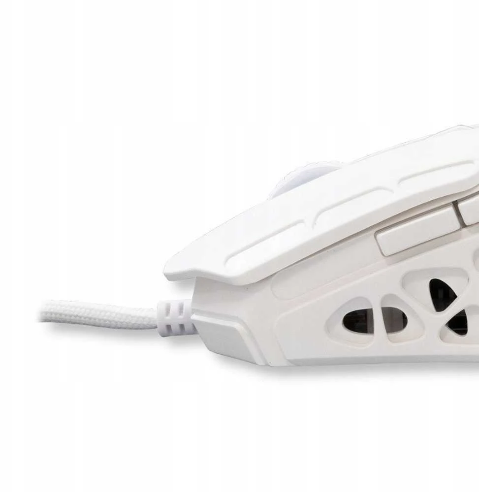 Pelė White Shark Myszka žaidimams Baltas Shark Ector GM-5016 su laidu 12400 dpi optinė balta
