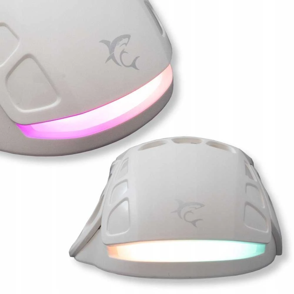 Pelė White Shark Myszka žaidimams Baltas Shark Ector GM-5016 su laidu 12400 dpi optinė balta